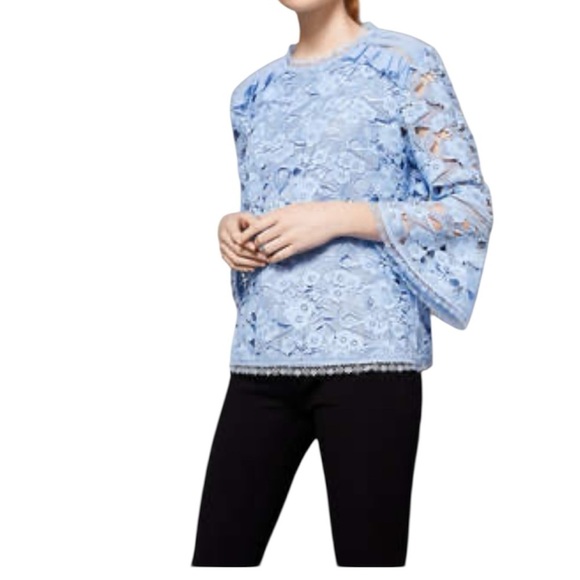 Ted Baker Tops - Ted Baker NWOT size 1 (S) bell sleeves Sky Blue Lace Blouse. Full descr in pics